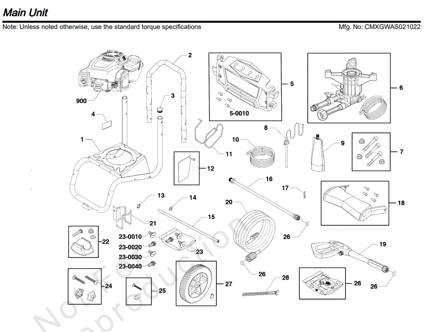 Craftsman Pressure Washer CMXGWAS021022-00 Parts